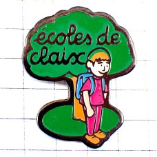 ピンバッジ・リュックサック男の子ブルー青い鞄