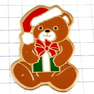 ピンバッジ・熊のぬいぐるみクリスマス贈り物 CHRISTMAS NEW-YEAR TEDDY-BEAR