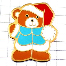 ピンバッジ・クリスマス熊クマ赤白サンタクロースの帽子 ピンバッジ・クリスマス熊クマ赤白サンタクロースの帽子
