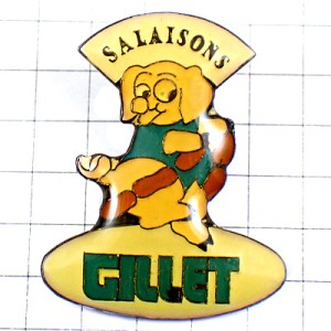 ピンバッジ・ブタとソーセージ豚 GILLET SALAISONS SAUSSAGE