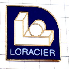 ピンバッジ・アルファベットＬ白い文字 LORACIER STEEL FRANCE