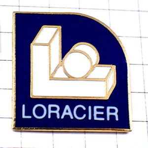 ピンバッジ・アルファベットＬ白い文字 LORACIER STEEL FRANCE