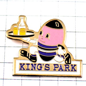 ピンバッジ・ジュース運ぶ玉子卵のギャルソン給仕 KINGS-PARK
