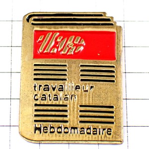 ピンバッジ・金色の本の表紙ゴールド CATALAN FRANCE SPAIN