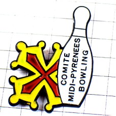 ピンバッジ・ボウリングのピン１本オック地方の十字