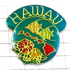 ピンバッジ・エンゼルフィッシュ熱帯魚ハワイ諸島アメリカ/USAハイビスカス花 HAWAII ピンバッジ・エンゼルフィッシュ熱帯魚ハワイ諸島アメリカ/USAハイビスカス花 HAWAII