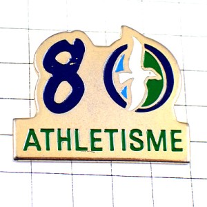 ピンバッジ・８０はばたく白い鳥 ATHLETISME FRANCE