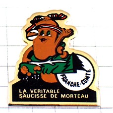 ピンバッジ・ソーセージの女の子 SAUCISSE-DE-MORTEAU JURA SAUSSAGE FRANCE