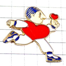 ピンバッジ・走る真っ赤なハートくん