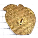 ピンバッジ・りんご黄色リンゴ健康十字と紋章 YOUR-HEALTHY-BEST APPLE