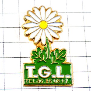 ピンバッジ・マーガレット白い花