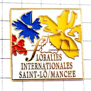 ピンバッジ・花飾りカラフル黄色青赤