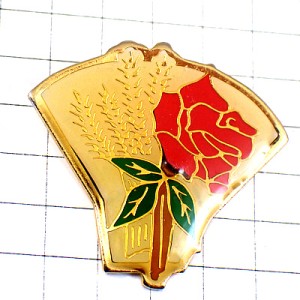 ピンバッジ・ローズ薔薇バラの花一輪