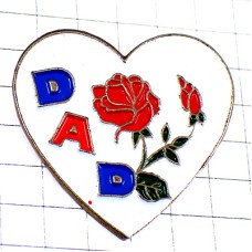 ピンバッジ・父の日ローズ薔薇バラの花ハート型 ピンバッジ・父の日ローズ薔薇バラの花ハート型