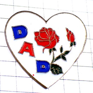 ピンバッジ・父の日ローズ薔薇バラの花ハート型