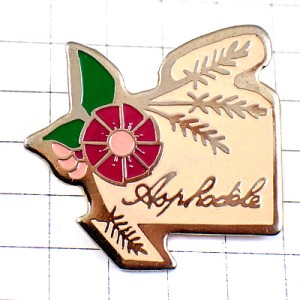 ピンバッジ・ツルボラン属の花 ASPHODELE FLOWER