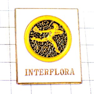 ピンバッジ・花束をもって走る INTERFLORA FRANCE