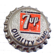 ピンバッジ・セブンアップ飲物シルバ銀色の栓 7UP SEVEN-UP