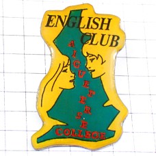 ピンバッジ・英語クラブ男の子女の子 ENGLISH CLUB  ENGLAND MAP