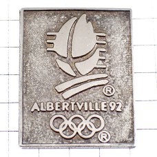 ピンバッジ・アルベールビル五輪シルバー銀色オリンピック冬季 ALBERTVILLE-1992 SAVOIE FRANCE FLAG