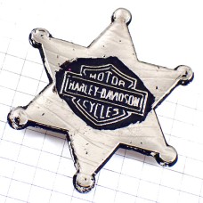 ピンバッジ・ハーレーダビッドソン二輪バイク星スター銀色シルバー HARLEY-DAVIDSON STAR USA BIKER