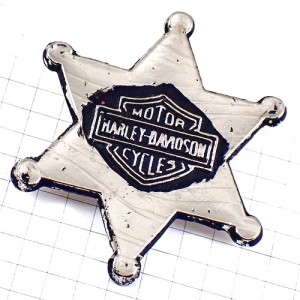 ピンバッジ・ハーレーダビッドソン二輪バイク星スター銀色シルバー HARLEY-DAVIDSON STAR USA BIKER