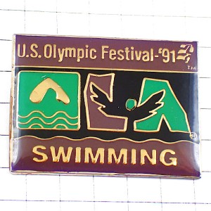 ピンバッジ・スイミング水泳クロールLAロサンゼルス/USAアメリカ