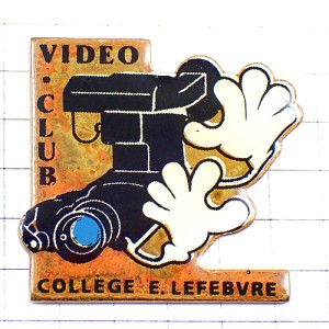 ピンバッジ・映画撮影ビデオくん白い手袋 VIDEO-CLUB LEFEBVRE FRANCE