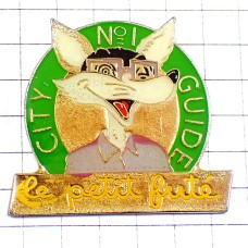 ピンバッジ・きつね眼鏡の白狐 LE-PETIT-FUTE CITY-GUIDE FRANCE ピンバッジ・きつね眼鏡の白狐 LE-PETIT-FUTE CITY-GUIDE FRANCE