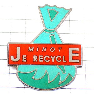 ピンバッジ・リサイクルの袋ゴミ袋 BOURSE-BAG JE-RECYCLE FRANCE