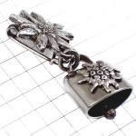 ブローチ・エーデルワイス花スイスのアルプス山脈シルバー銀色 DELWEISS BELL BROOCH