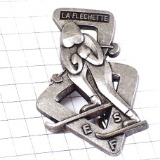 ブローチ・スキー学校シルバー銀色