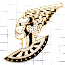 ピンバッジ・サングラスの横顔リオネルクーロ画 LYONEL-KOURO FRANCE