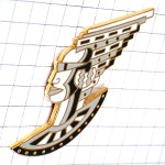 ピンバッジ・サングラスの横顔リオネルクーロ画 LYONEL-KOURO FRANCE