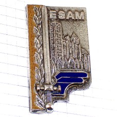 ブローチ・ブールジュ軍事学校フランス軍ミリタリー剣カトリック大聖堂