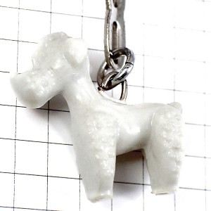 キーホルダー・白いプードル犬 DOG CANICHE FRANCE