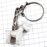 キーホルダー・白いプードル犬 DOG CANICHE FRANCE