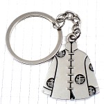 キーホルダー・緑茶チャイナ服シルバー銀色