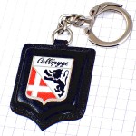 キーホルダー・ライオンや白い十字の紋章カリピジュ黒い革製