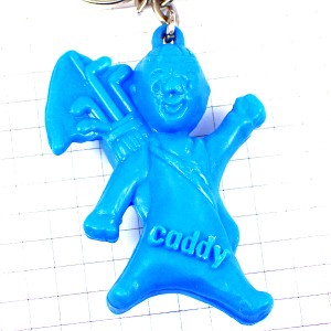 キーホルダー・ゴルフのキャディーさん青