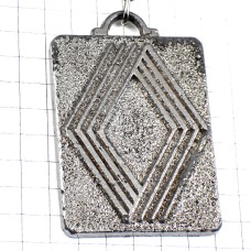 キーホルダー・ルノー車エンブレム銀色ひし形シルバーロゴ