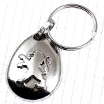 キーホルダー・プジョー車シルバーのライオン銀色エンブレム PEUGEOT FRANCE