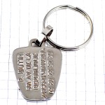 キーホルダー・プジョー車シルバーのライオン紺色エンブレム青ロゴ PEUGEOT FRANCE