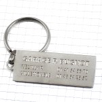 キーホルダー・シトロエン車エンブレム銀色シルバー赤ロゴ CITROEN FRANCE