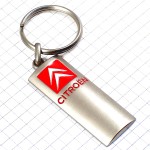 キーホルダー・シトロエン車エンブレム銀色シルバー赤ロゴ CITROEN FRANCE