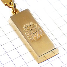 キーホルダー・金の延べ棒型ゴールド金色