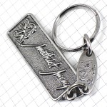 キーホルダー・プジョー車シルバー銀色ライオンのロゴ