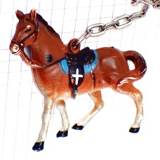 キーホルダー・乗馬の茶色い馬