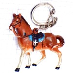 キーホルダー・乗馬の茶色い馬
