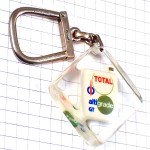 キーホルダー・トータル石油の白い缶ブルボン社製 TOTAL FRANCE